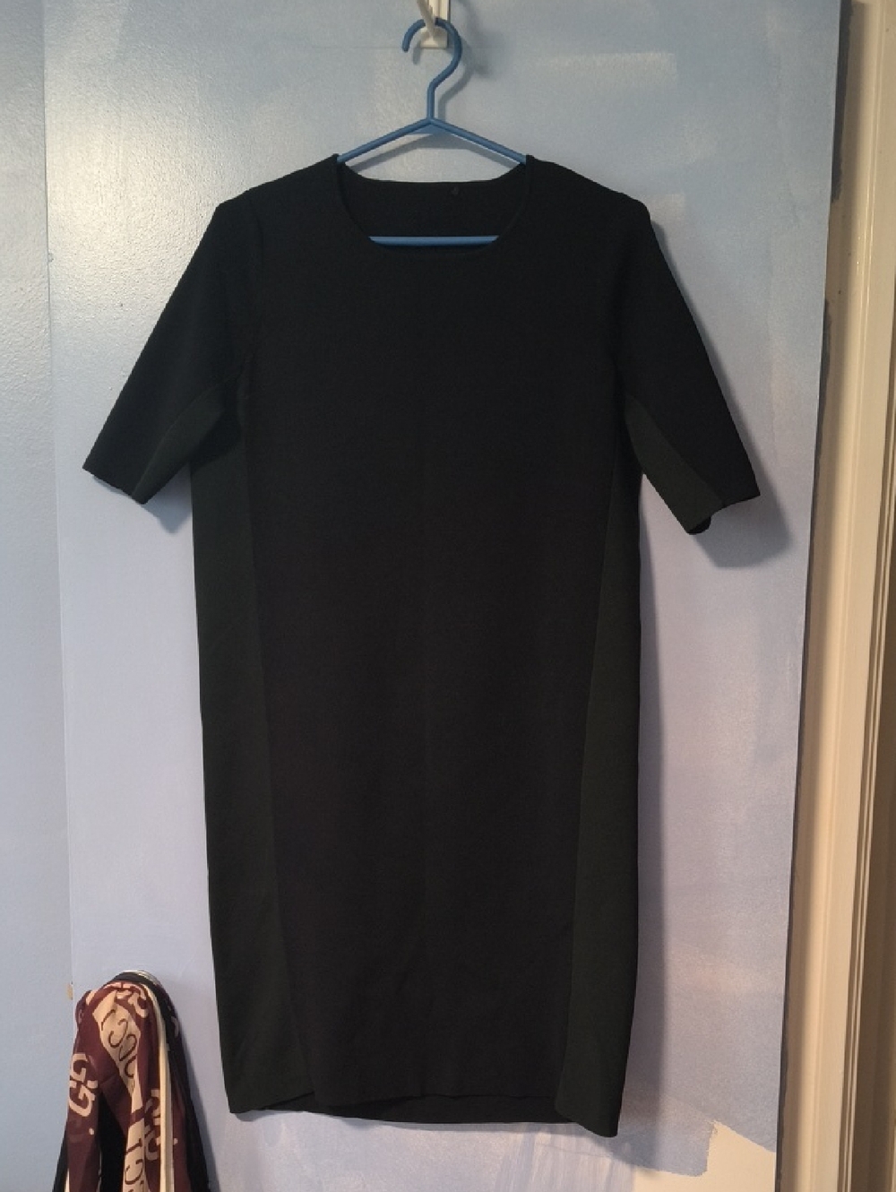 COS Black and Olive Green Stretch Viscose Dress 6